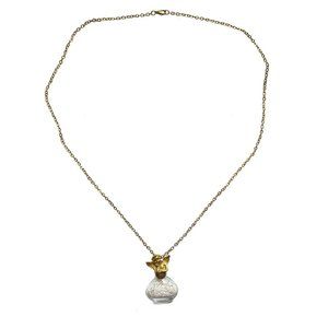 Vintage Gold L. Razza Angel Cherub Bottle Necklace